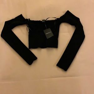 Black sweater crop top